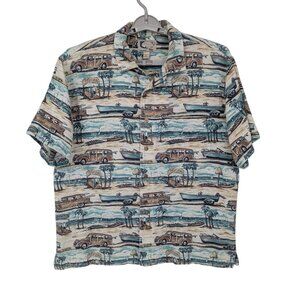 Vintage Bluewater Wear Hawaiian Shirt Men Size XL Button Up Beach Woody Coastal